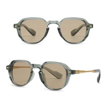 Imagem de VFDHN Óculos de sol de armação pequena retrô feminino redondo para homens uv400 metal (3)