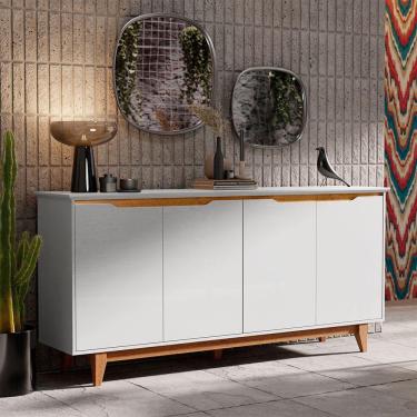 Imagem de Aparador Buffet 163 cm 04 Portas Retrô Flow Branco