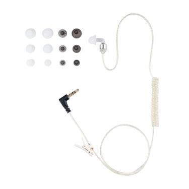 Imagem de POFENAL Fone de ouvido sem câmara de segurança FBI polícia 3,5 mm/1 pino apenas para ouvir fone de ouvido para alto-falante remoto, microfone, rádio bidirecional Motorola Kenwood (cabo de 56 cm)