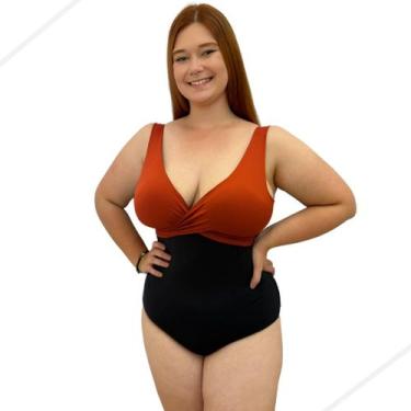 Imagem de Maiô, Body Feminino Plus Bicolor Chapa Barriga Com Bojo Neon - HYPE MO