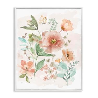 Imagem de Stupell Industries Design de arte giclée emoldurado branco rosa selvagem flores primavera por Nan, 16 x 20