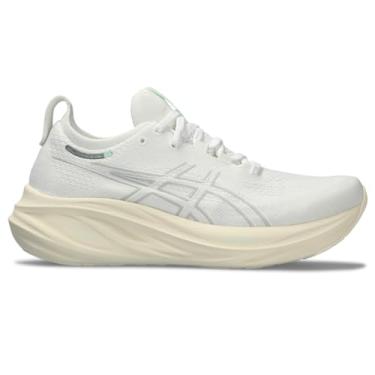 Imagem de ASICS Tênis de corrida feminino Gel-Nimbus 26, Branco/Branco, 37