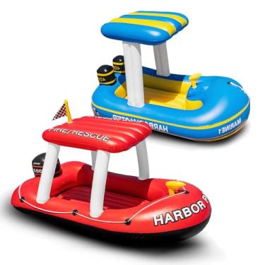 Imagem de ZONETECH Barco De Patrulha Inflável, Flutuador Piscina E Brinquedo Aquático Divertido, Squirter, Para Crianças Adultos, Alças Resistentes, Fácil Inflar