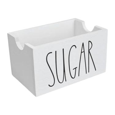 Imagem de YWJLQH Suporte para sachês de açúcar para cafeteria, condimentos de café, recipiente para armazenamento de sachês de açúcar, 20 para mesa de escritório, Branco