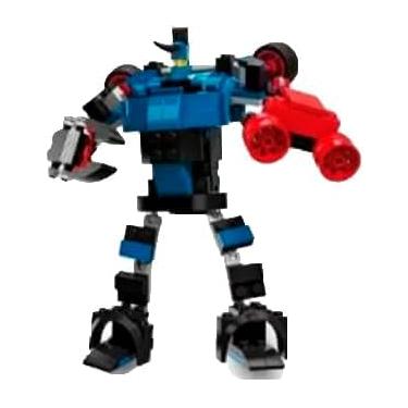 Imagem de Kit de Construção 2 em 1, Carro de Corrida e Robô de Corrida, 341 Peças, Branco e Vermelho