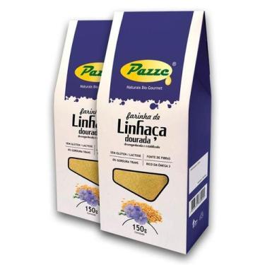 Imagem de Kit 2 Farinha De Linhaça Dourada Pazze 150 Gramas