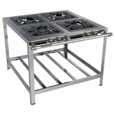 Imagem de Fogão Industrial Stori Premium 4 Bocas 40x40 M14 Aço Inox 430 Metalmaq