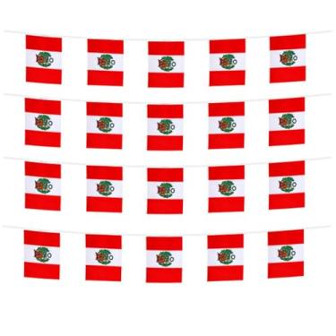 Imagem de FFILL Cordão de bandeira peruana, mini bandeira do Peru, para decorações de festas, lojas e bares, (Peru)