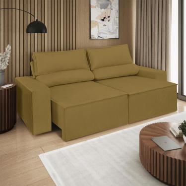 Imagem de Sofá Reclinável Retrátil 2 Lugares Com Molas Balaqui Decor Capuccino