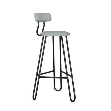 Imagem de Conjunto 4 Banquetas Alta Ginger Com Encosto Courino Saturno Off White