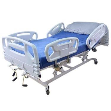Imagem de Cama Hospitalar Manual 3 Manivelas 7 Posições com Colchão D28 e Elevaç