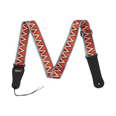 Imagem de Correia de Guitarra Ajustável em Algodão Puro - Multicolorida para Bai