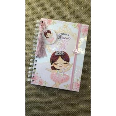 Imagem de Caderneta de Saúde Infantil Personalizada, Tema Bailarina, Capa Holográfica, A5, com Chaveiro e Pingente