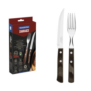 Imagem de Jogo Para Churrasco 12 Peças, Tramontina, 21199911, Castanho