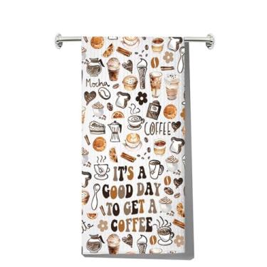 Imagem de JNIAP Toalha de cozinha Barista Presentes para amantes de café It's a Good Day to Get a Coffee Dish Towels (compre um kt)