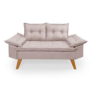 Imagem de Sofá Retro Bariloche 2 Lugares Revestido Linho