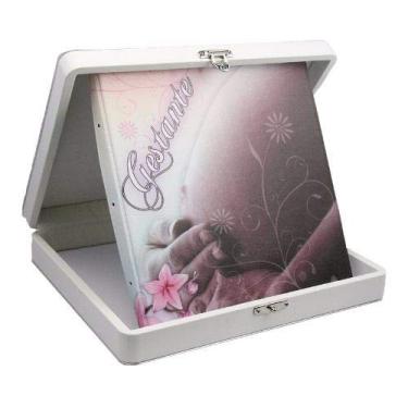 Imagem de Álbum de Fotos 24x30 Gestante Mamãe Floral p/ 100 fotografias