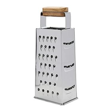 Imagem de Mimo Style Ralador em Inox, 4 Faces, Lâminas de Aço Inoxidável Afiadas, Ergonomicamente Projetado Com Uma Alça de Madeira Acácia, Ideal Para Queijo Parmesão, Vegetais, Gengibre, ALÇA ACÂCIA
