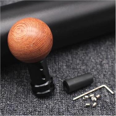 Imagem de Maçaneta De Mudança De Marcha De Madeira Universal Manual Redonda De Madeira Com 3 Adaptadores Substituição Da Cabeça Da Manopla De Nível De Mudança Para A Maioria Dos Veículo, D Sliver