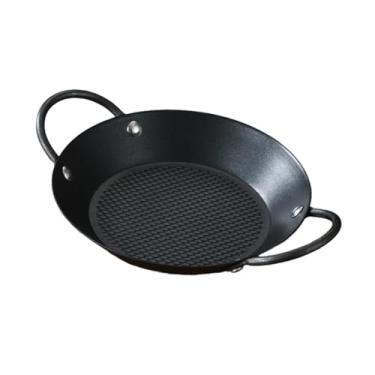Imagem de ＫＬＫＣＭＳ Frigideira antiaderente com duas alças e alças duplas para fogão, chapa, panela de paella para ensopado, grelha, cozinha, Comprimento 26.2 Cm