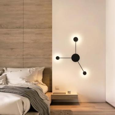 Imagem de GZZBMY Arandelas de parede modernas de LED de metal acrílico para iluminação de parede luminárias de parede nórdicas minimalistas para sala de estar interna quarto corredor decoração de escritório