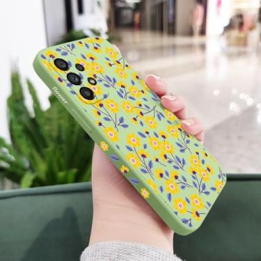 Imagem de Capa de celular com estampa de flores para Samsung A54 A34 A24 A14 A56 A36 A26 A73 A53 A33 A23 A13 A72 A52 A52S A32 A22 A12 A71 A51 4G 5G, verde claro 1, para A73 5G