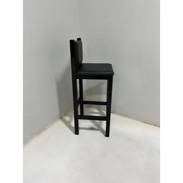 Imagem de Banqueta em madeira maciça com encosto e assento estofados - PIPPAWEB,