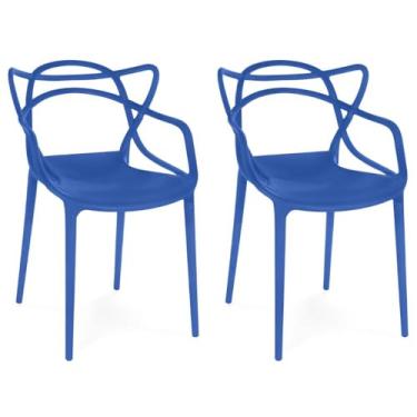 Imagem de Kit 2 Cadeiras de Jantar Allegra Prática Empilhável - Azul Petróleo