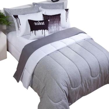 Imagem de Kit 7 Pçs Edredom King Colorful Linho E Hipercal 400 Fios - Mr Enxovai