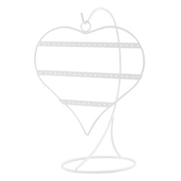 Imagem de APLVFFZH Suporte para brincos, suporte de ferro para brincos, organizador de joias resistente para mesa, cômoda de loja de varejo, balcão de loja em casa, Branco