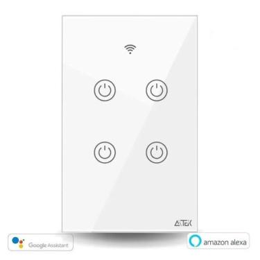 Imagem de Interruptor Inteligente Touch Wifi 4 Botões Wireless - Aitek