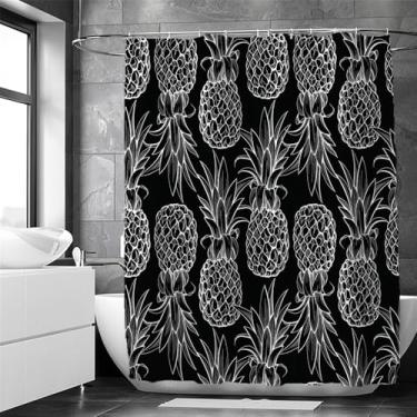 Imagem de Cortinas de chuveiro Flores Cortina de banheiro com ganchos Impressão à prova d'água 180x240cm Tecido de poliéster Tela de decoração de banheiro, DX1926, L210xA180cm