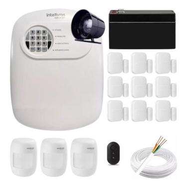 Imagem de Kit Alarme Completo Central Intelbras Anm24 Com 12 Sensores