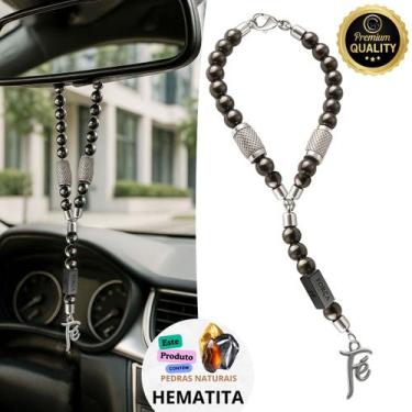Imagem de Penduricalho Porta Chave Retrovisor de Carro Fé Ônix Prata - GRANADO A