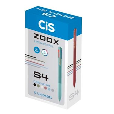 Imagem de Caneta Esferográfica 4X1 CIS Zoox S4, Caixa com 12 unidades Sortidas