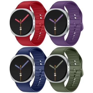 Imagem de Lenrao Pulseira esportiva para Samsung Galaxy Watch 8 Classic, pulseira de silicone macio sem lacunas com um clique, à prova d'água, substituição para mulheres e homens