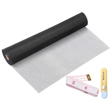 Imagem de DIGDRAM Kit de substituição de tela de janela 81 cm x 1,6 m durável de nanofibras de alta dureza, tela de rolo, tela de tela, kit de reparo de tela preta para qualquer porta e janela