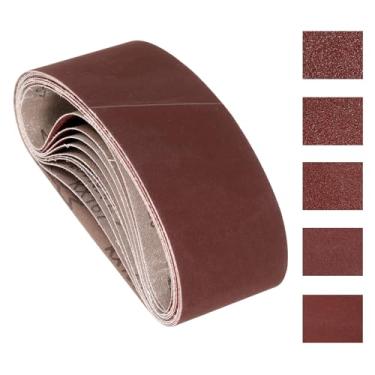 Imagem de Kozelo 10 peças de cintas de lixamento 7,5 x 53,3 cm 40/60/100/180/320 lixa abrasiva de óxido de alumínio para lixadeira de cinto de metal moagem de madeira trabalho solda remoção de ferrugem