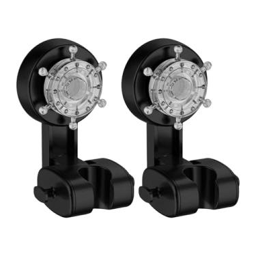 Imagem de MotiveTech 2x Suporte de Chuveiro Suporte de Chuveiro Universal Flexível Forte Ventosa a Vácuo Base para Banheiro Apartamento Vaso Sanitário, Preto, Tamanho real
