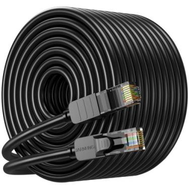 Imagem de Cabo Ethernet JARNHNG Cat 6 150 pés 10 Gbps interno/externo preto