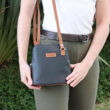 Imagem de Bolsa Feminina Transversal Mini Couro Legítimo - BELLVOLPE, Preto