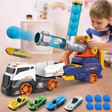 Imagem de Truck Toys Dwi Dowellin para crianças com 4 carros de corrida+6 bolas 