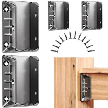 Imagem de Steel DN Mate Pacote com 20 Conectores de Suporte de Corrimão de Deck de Alumínio Adc-12 para Conexão de Poste de Madeira para Corrimão de 2"×4"(Real 1,5"X3,5"), Conectores de Meta (20, Preto)