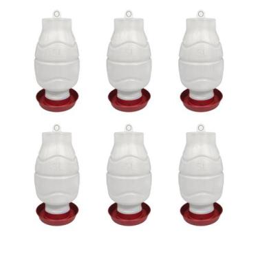 Imagem de Kit 6 Bebedouro Automático Rosca 5 Litros Galinha e Aves - Agropet