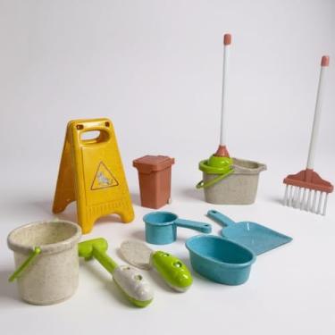 Imagem de Kit Brinquedo Infantil de Limpeza, 11 Peças, Conjunto Completo com Balde, Vassoura, Rodo e Acessórios