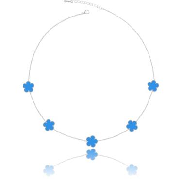 Imagem de Qinpan Colar com pingente de trevo de quatro folhas banhado a ouro 14K para mulheres, joia de flor da sorte, 13*13mm, Banhado a ouro, Sem Pedra Preciosa