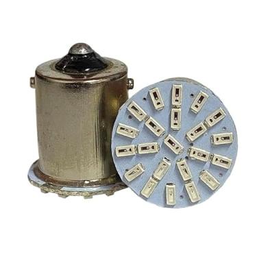 Imagem de Lâmpadas LED para luzes traseiras, luzes de freio e luzes intermitentes (01 Polo Amarelo 22 led,04 Uni)