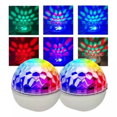 Imagem de Kit 2 Globo Bola Maluca Luz Led Colorido Rgb Usb Mini Iluminação Vibra