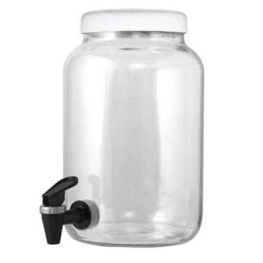 Imagem de Suqueira Barrica Vidro 3,2 litros Branco com Torneira Cromo - Gastrobe