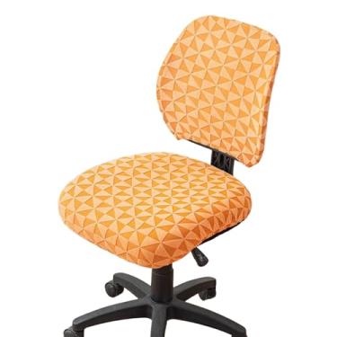 Imagem de Lzyjckh Capa para Cadeira de Escritório 2 Peças, Capa para Cadeira de Escritório e Computador Capas Elásticas para Cadeira Protetores de Almofada para Assento de Cadeira Giratória,Orange